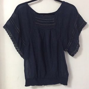 Jessica Simpson Navy Blue Boho Top 2for$10